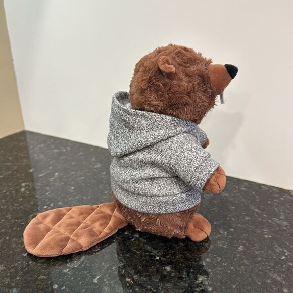 Roots Canada Beaver Stuffie Wearing Gray Hoodie 9" Plush Toy  Stuffed An… - Picture 5 of 7